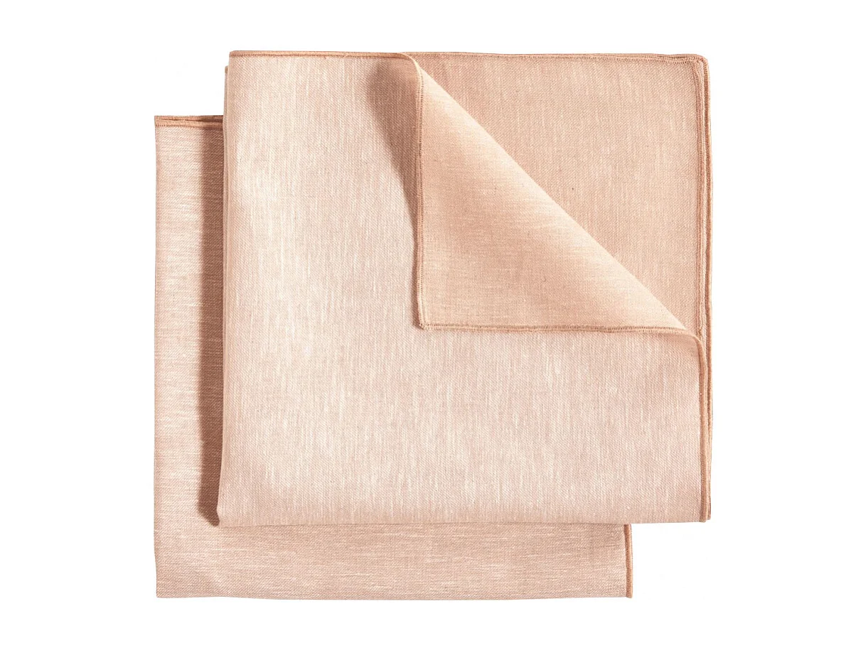 Lot 4 serviettes de table lin et coton rose 41 x 41 cm - LUCCIANA 9642