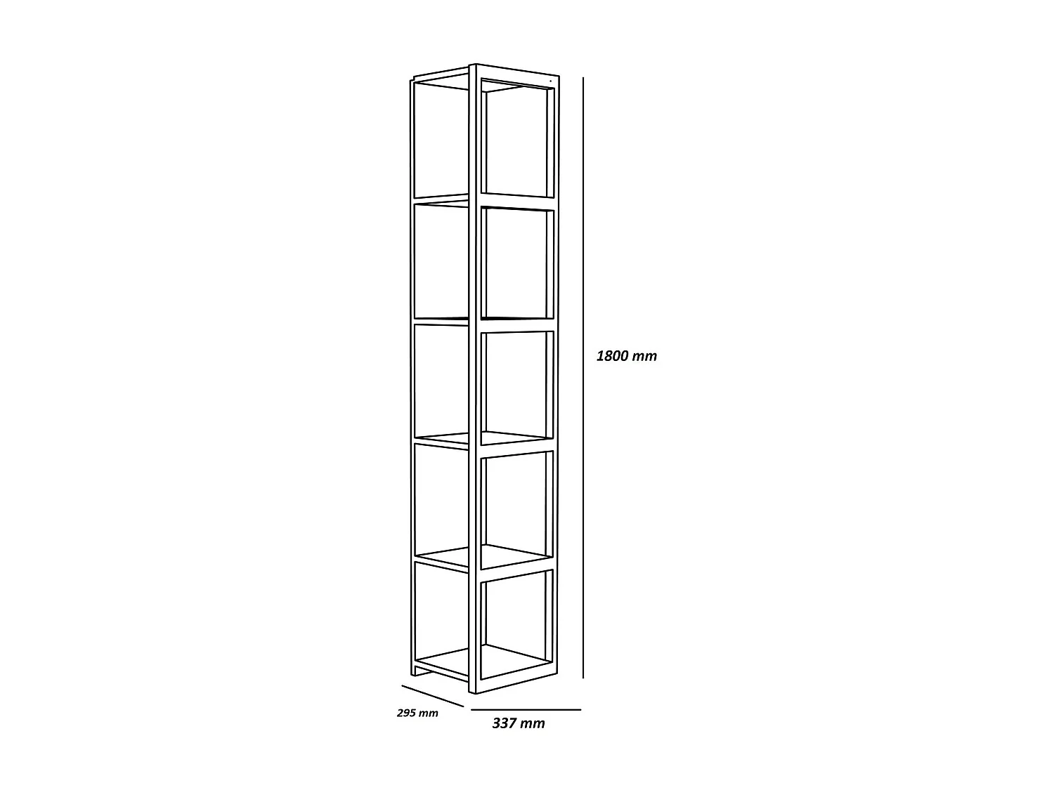 Librería moderna – 33,7 x 180 x 29,5 cm – blanco y negro – tablero de partículas