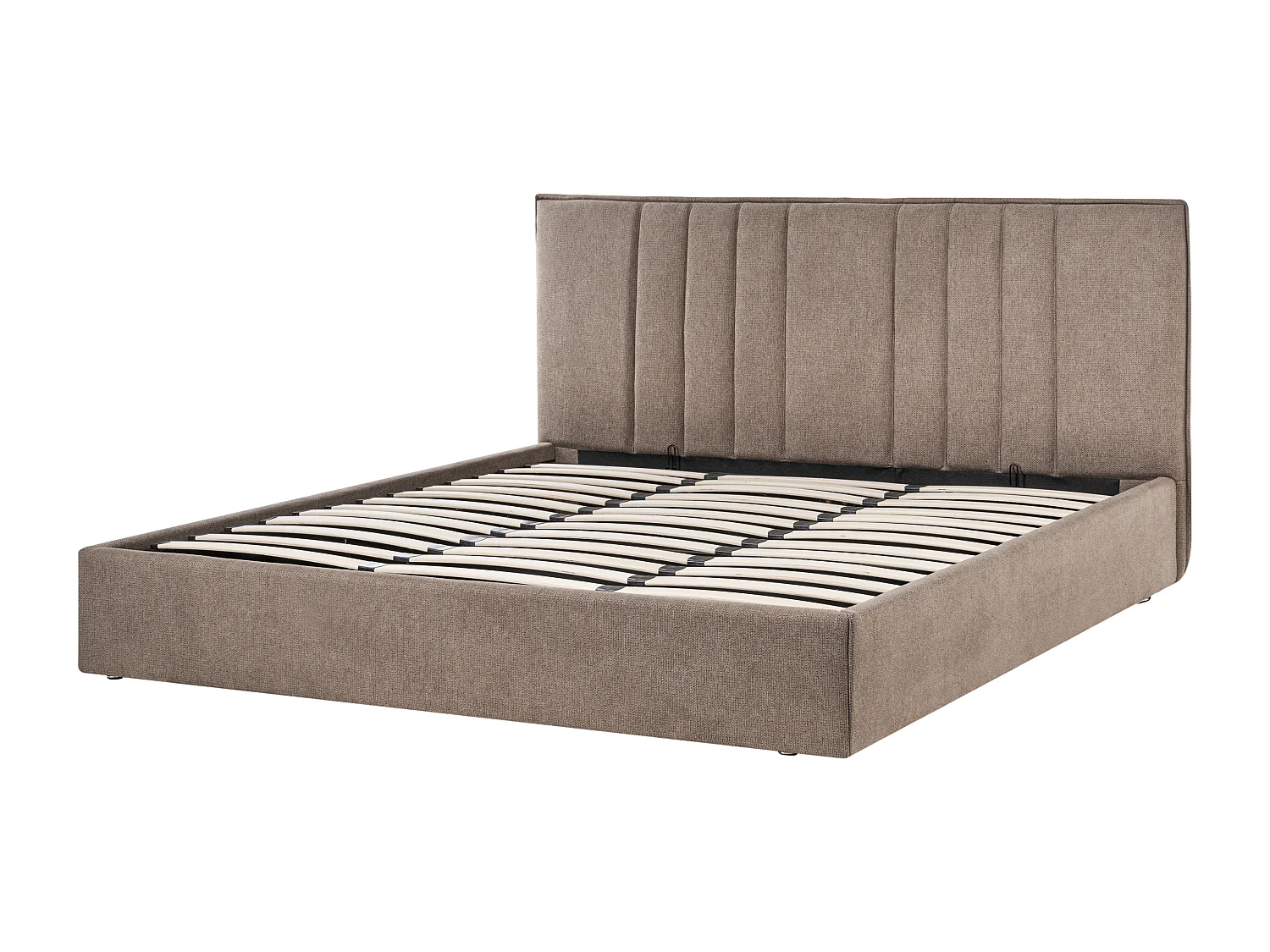 Lit ottoman TARASCON Tissu Taupe 180 x 200 cm