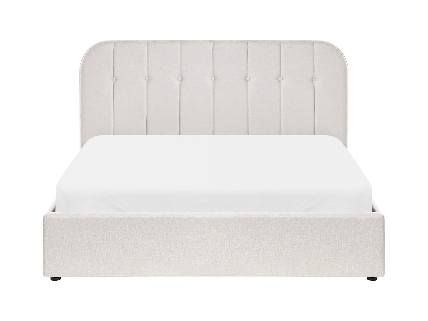 Lit ottoman Tissu CHALLANS 160 x 200 cm Blanc cassé