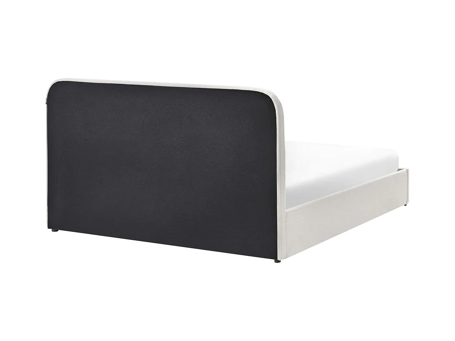 Lit ottoman Tissu CHALLANS 160 x 200 cm Blanc cassé