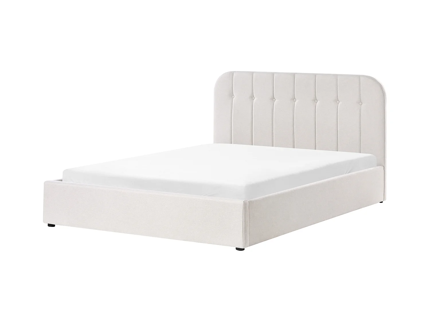 Lit ottoman Tissu CHALLANS 160 x 200 cm Blanc cassé
