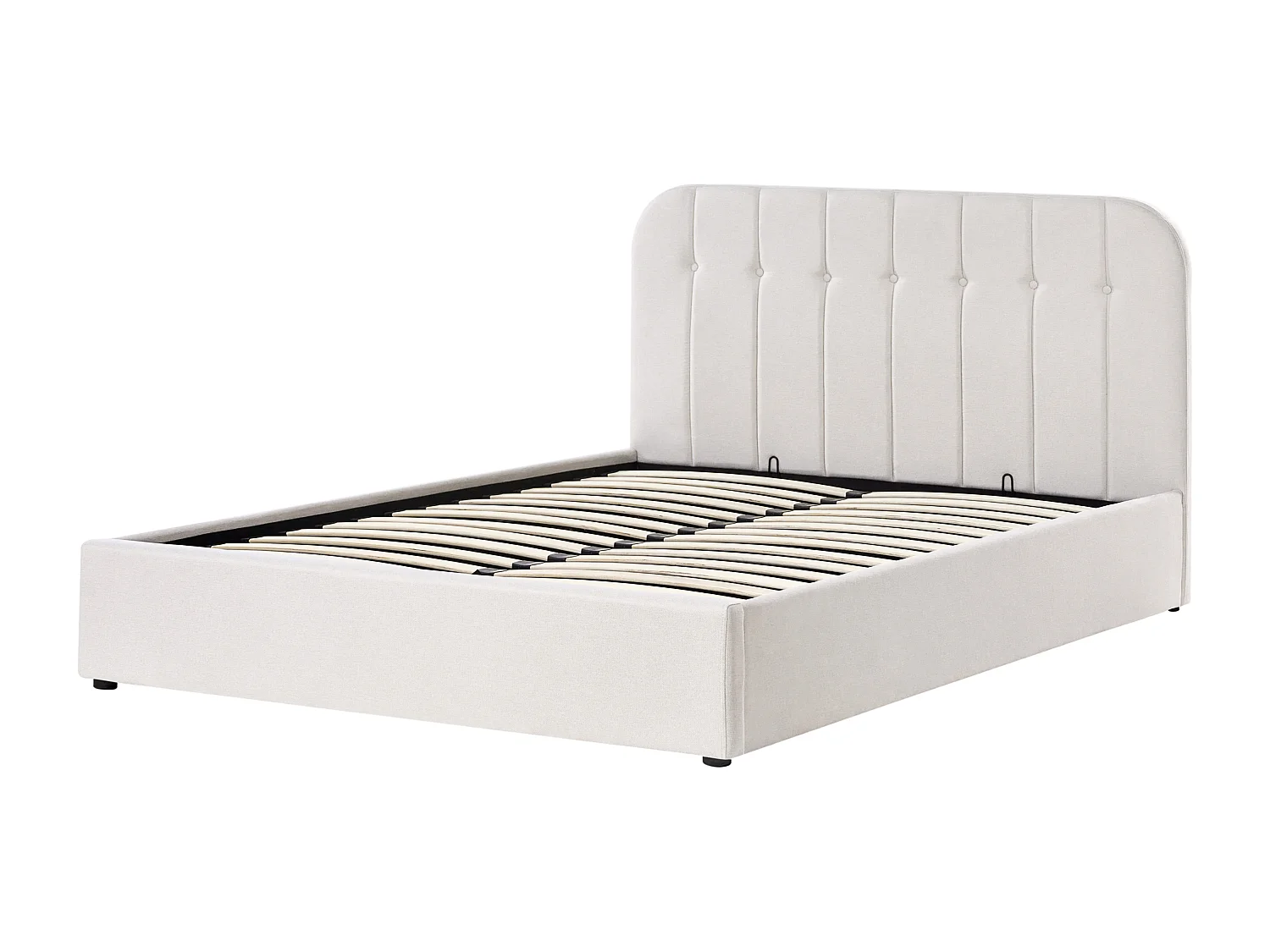 Lit ottoman Tissu CHALLANS 160 x 200 cm Blanc cassé