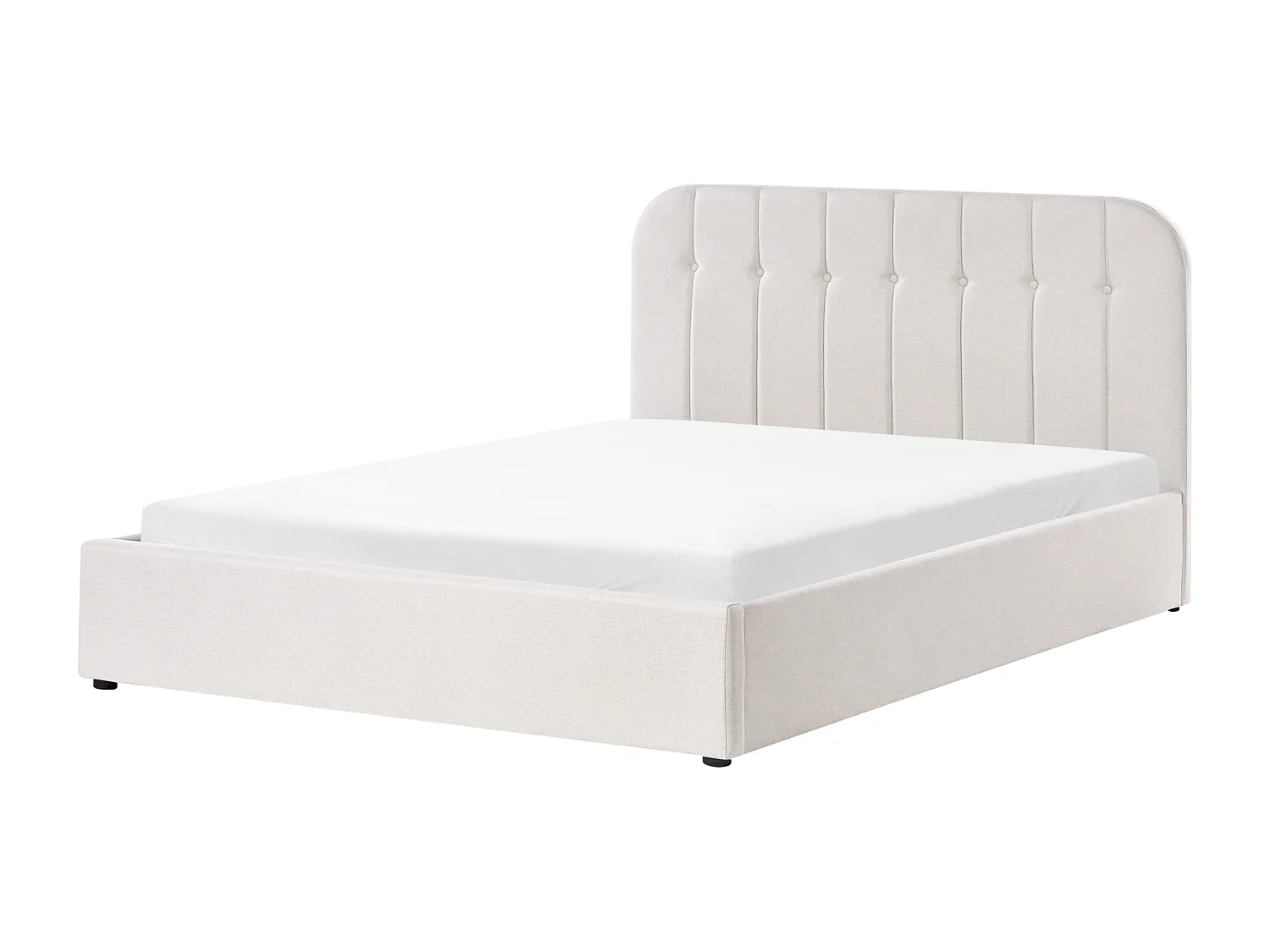 Lit ottoman Tissu CHALLANS 160 x 200 cm Blanc cassé