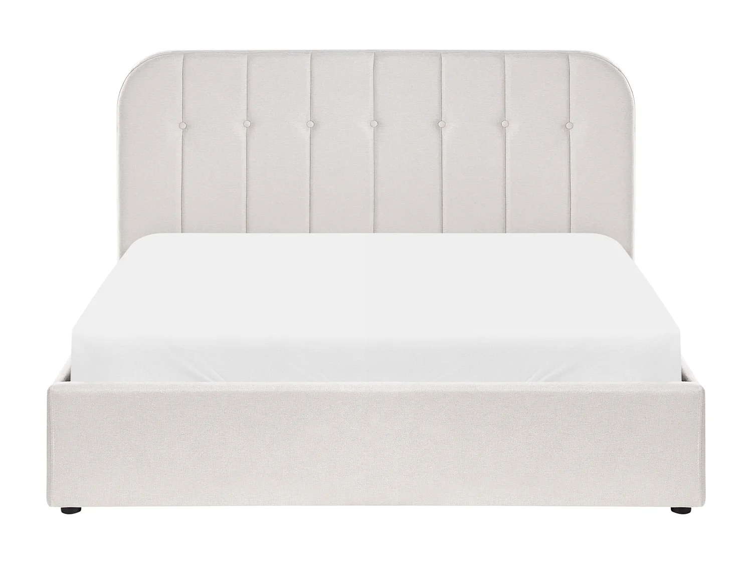 Lit ottoman Tissu CHALLANS 160 x 200 cm Blanc cassé