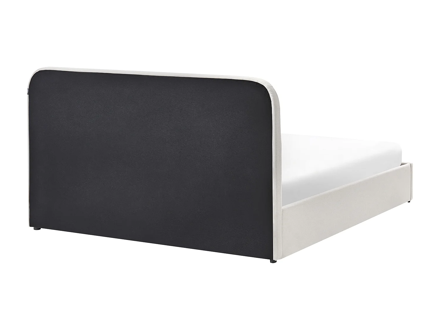 Lit ottoman Tissu CHALLANS 160 x 200 cm Blanc cassé