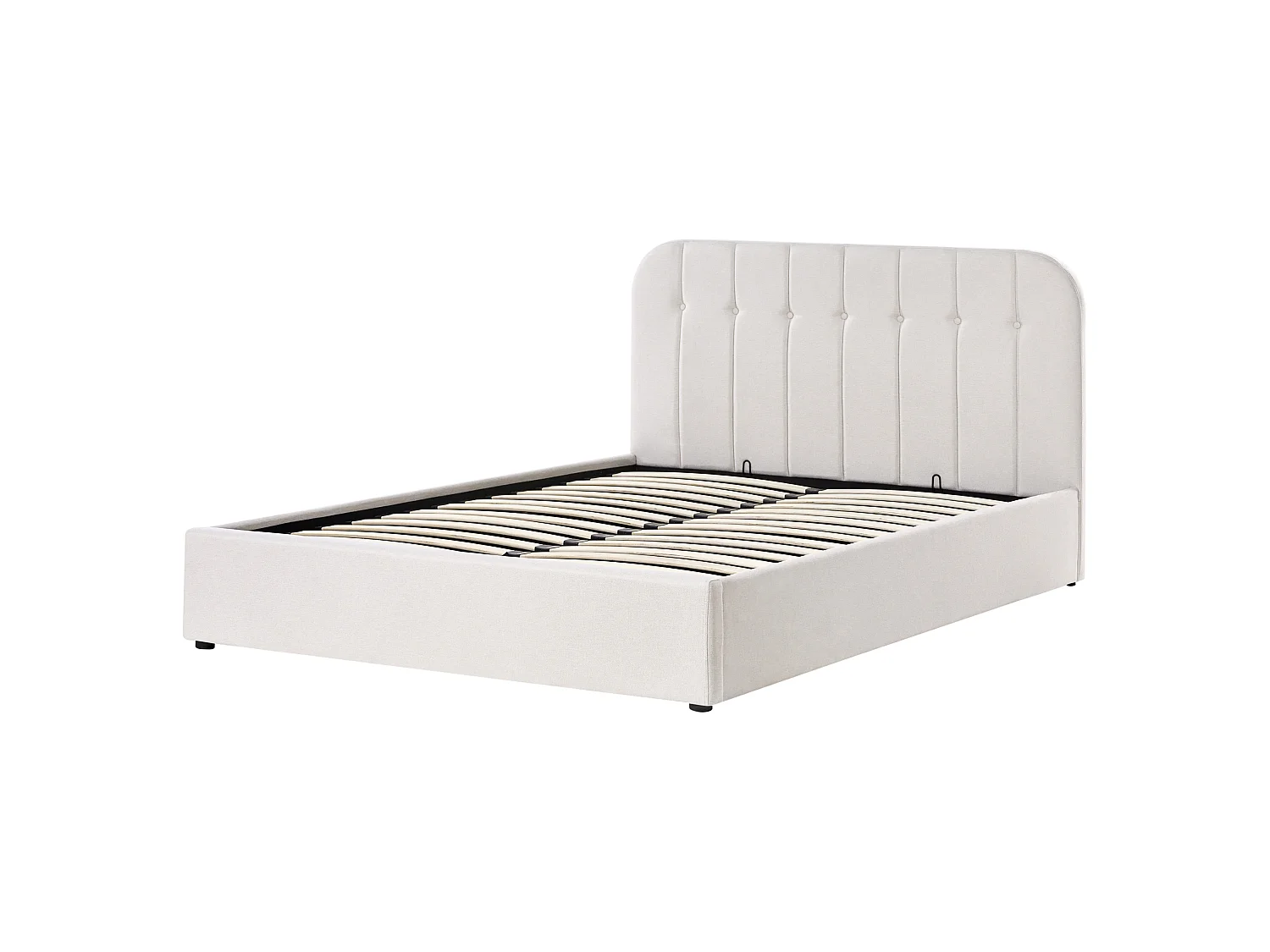 Lit ottoman CHALLANS Tissu Blanc cassé 160 x 200 cm