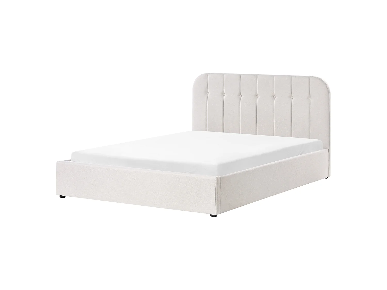 Lit ottoman CHALLANS Tissu Blanc cassé 160 x 200 cm