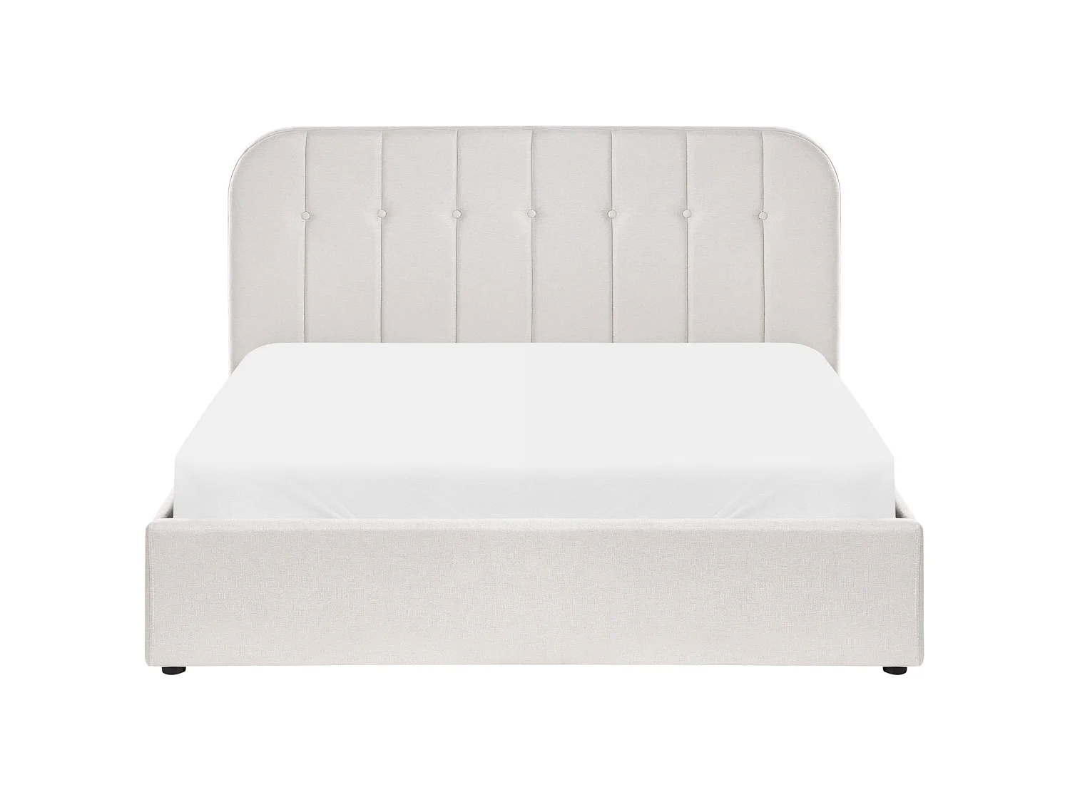 Lit ottoman CHALLANS Tissu Blanc cassé 160 x 200 cm