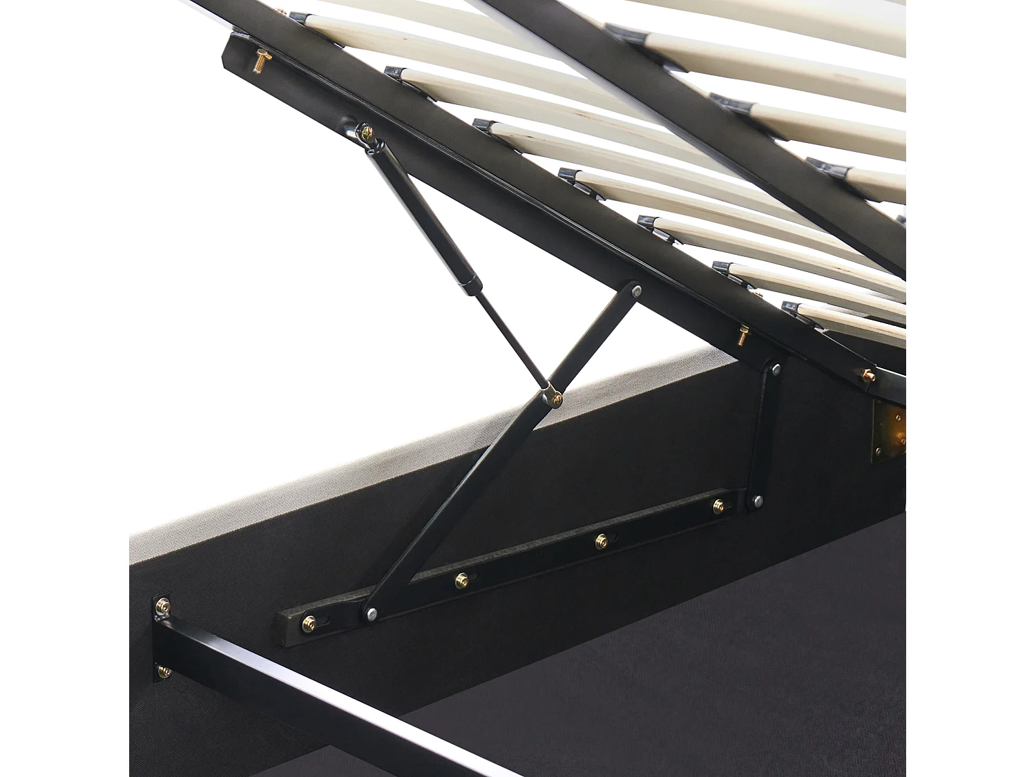 Lit ottoman CHALLANS Tissu Blanc cassé 160 x 200 cm