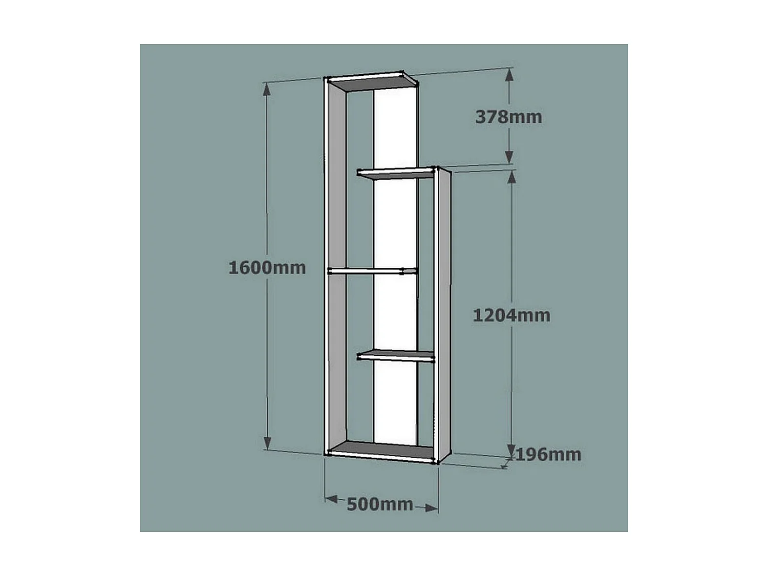 Scandinavische boekenkast – 50 x 160 x 19,6 cm – walnootkleur – melamine gecoate spaanplaat