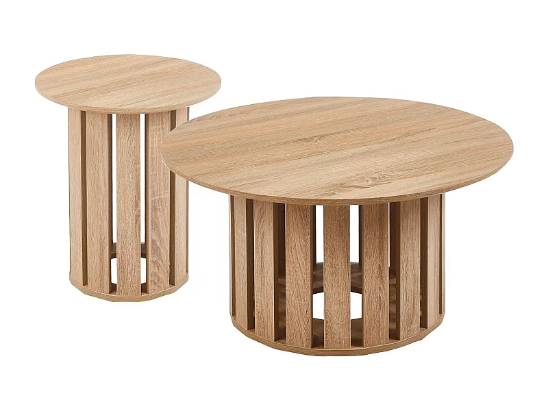 Ensemble de 2 tables basses Annabel Chêne clair
