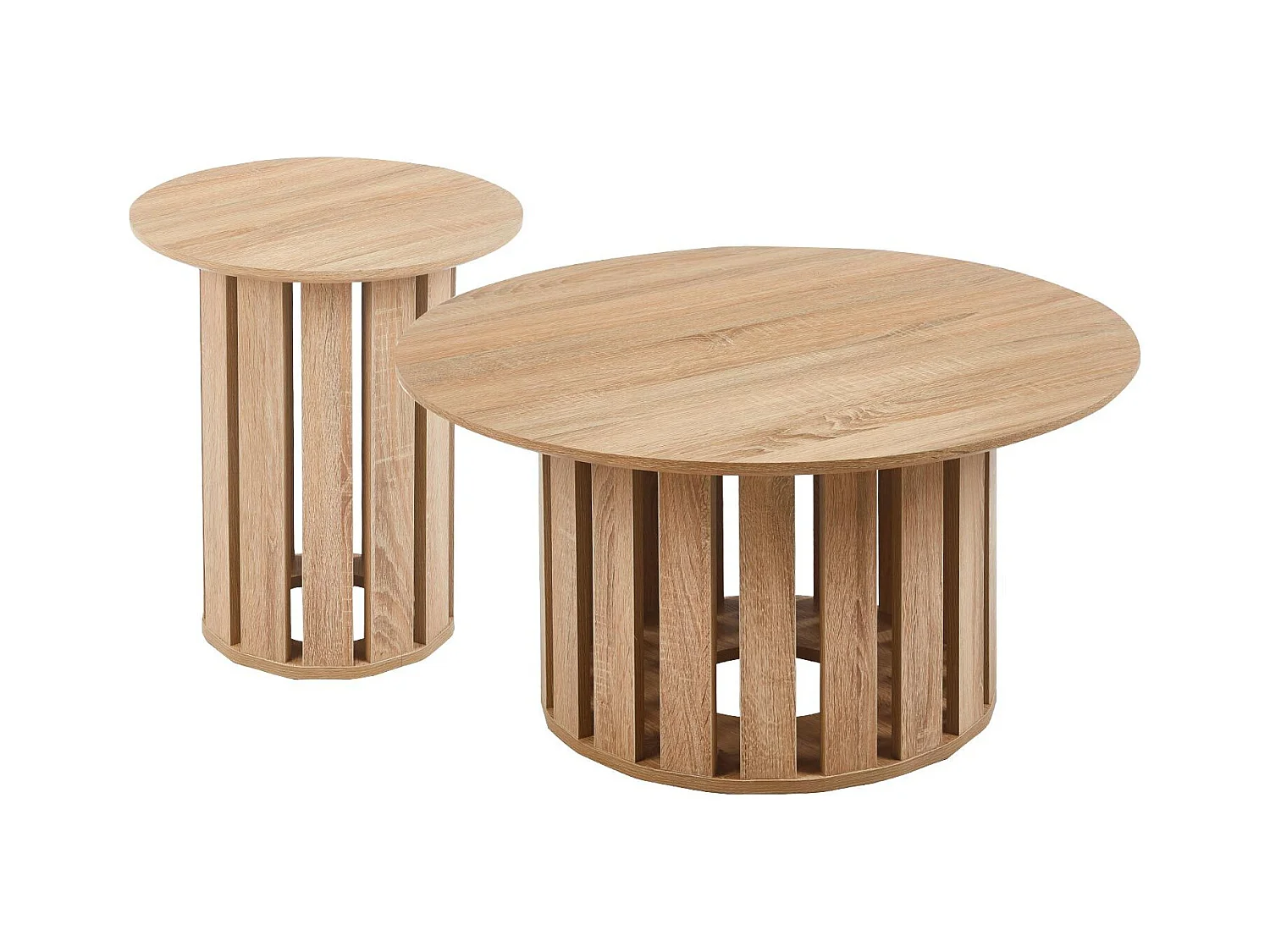 Ensemble de 2 tables basses Annabel Chêne clair