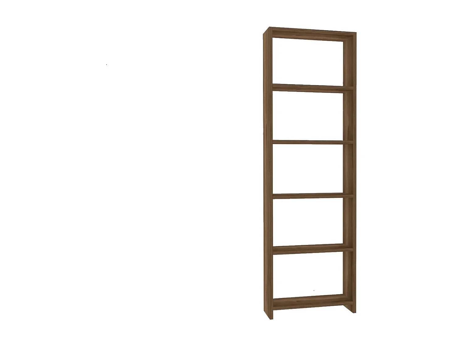 Bibliothèque – 50 x 160 x 19,6 cm – couleur noyer – panneaux de particules mélaminés