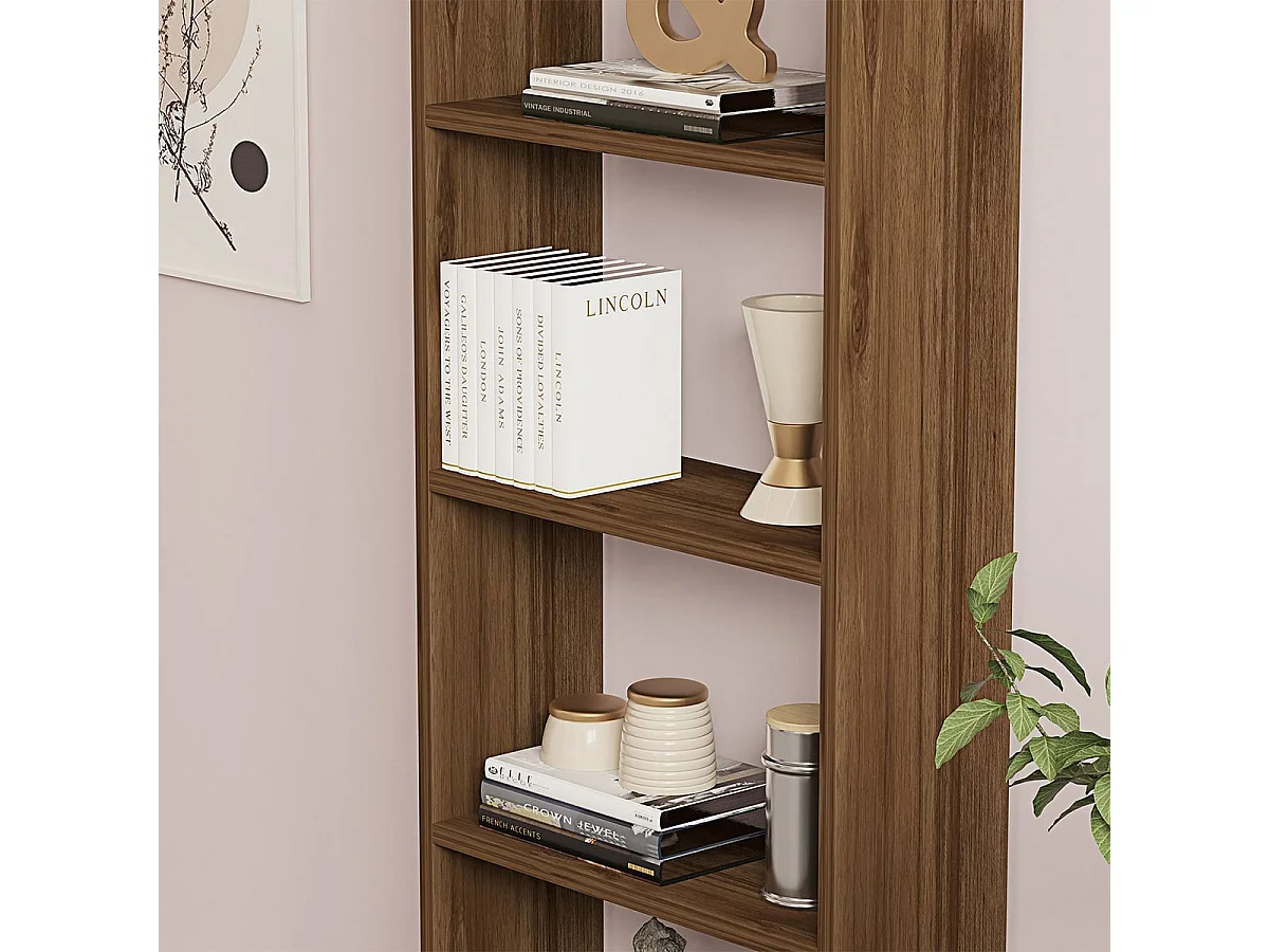 Bücherregal – 50 x 160 x 19,6 cm – Walnussfarbe – melaminbeschichtete Spanplatte