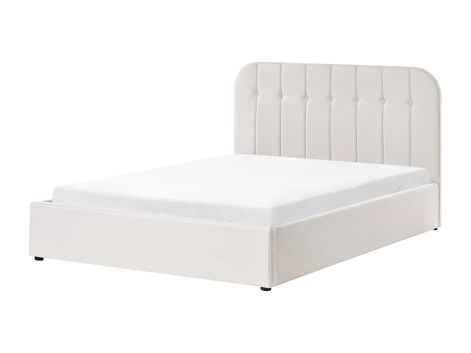 Lit ottoman Tissu CHALLANS 140 x 200 cm Blanc cassé