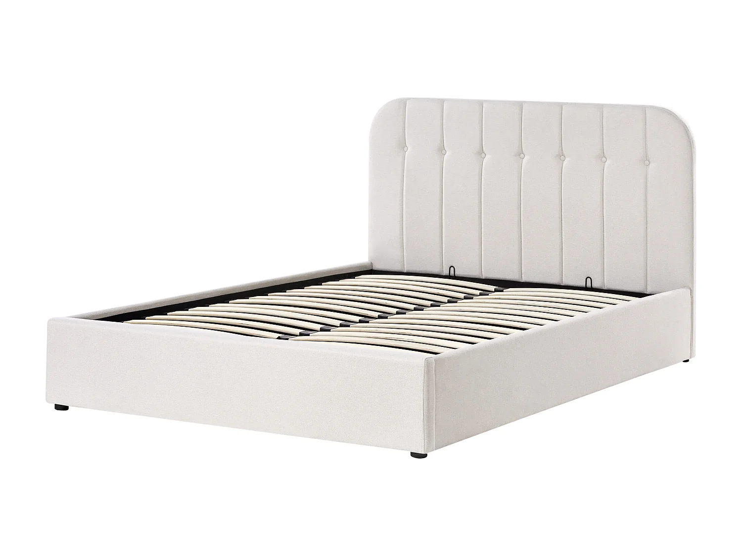 Lit ottoman Tissu CHALLANS 140 x 200 cm Blanc cassé