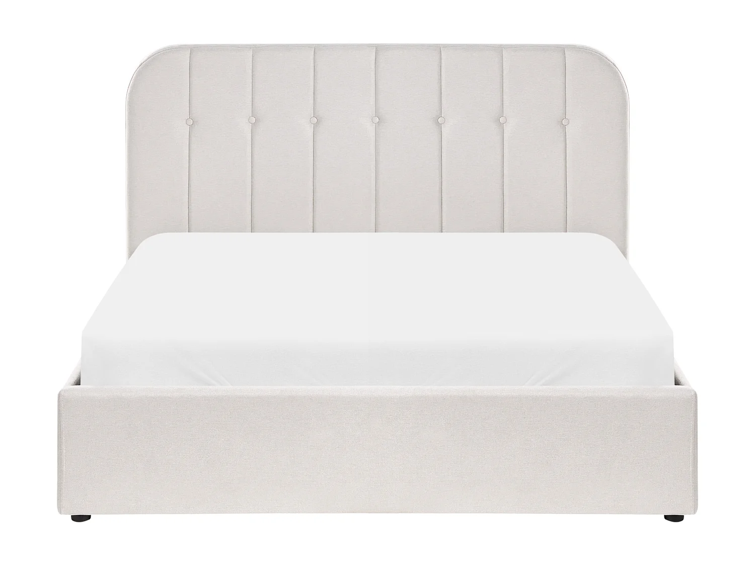 Lit ottoman Tissu CHALLANS 140 x 200 cm Blanc cassé