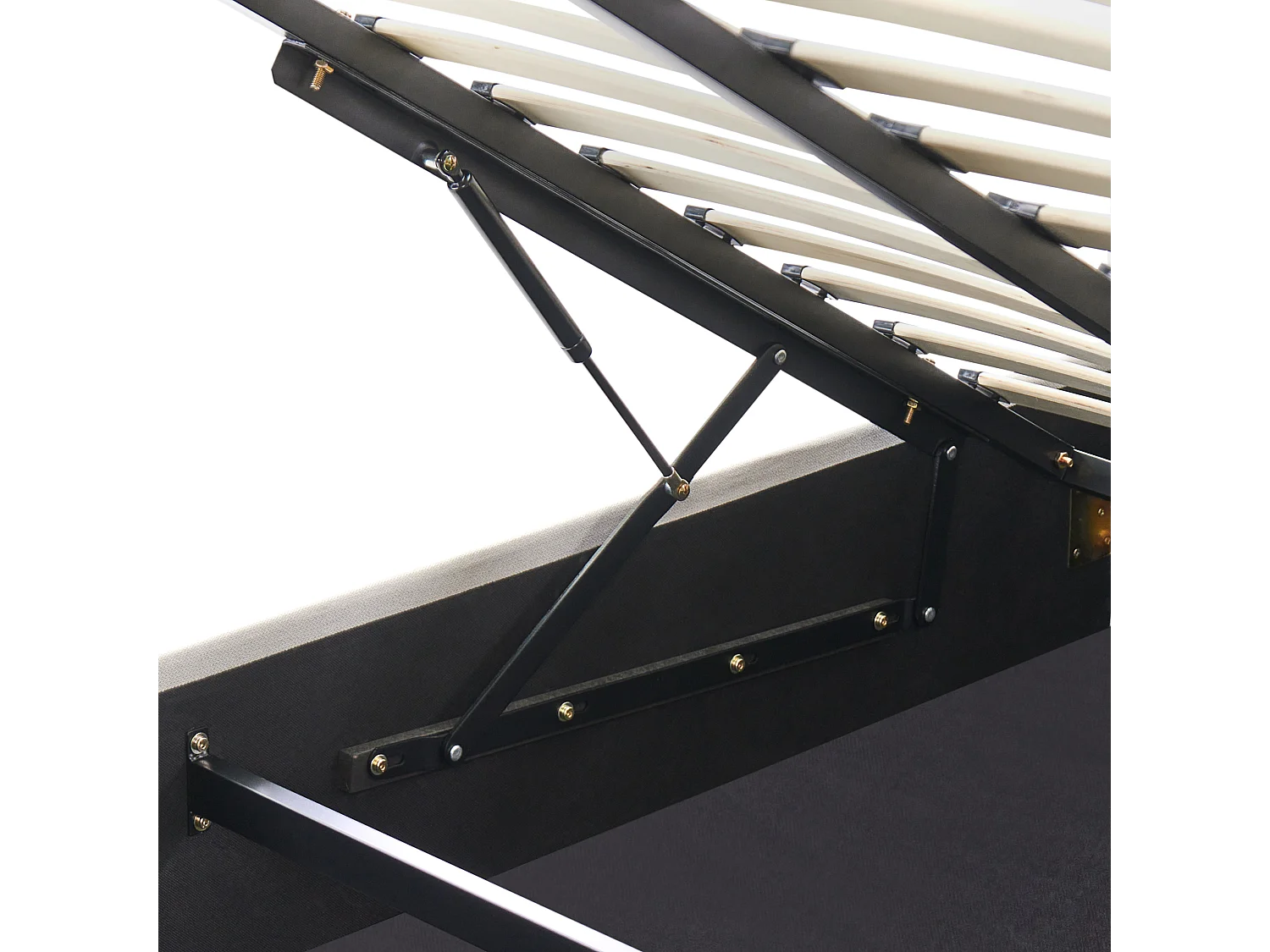 Lit ottoman Tissu CHALLANS 140 x 200 cm Blanc cassé