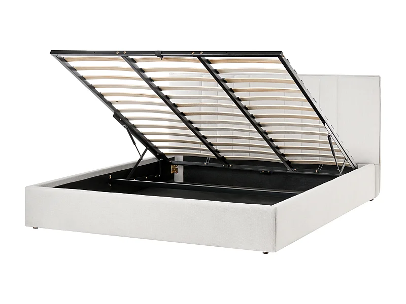 Lit ottoman Tissu TARASCON 180 x 200 cm Beige clair