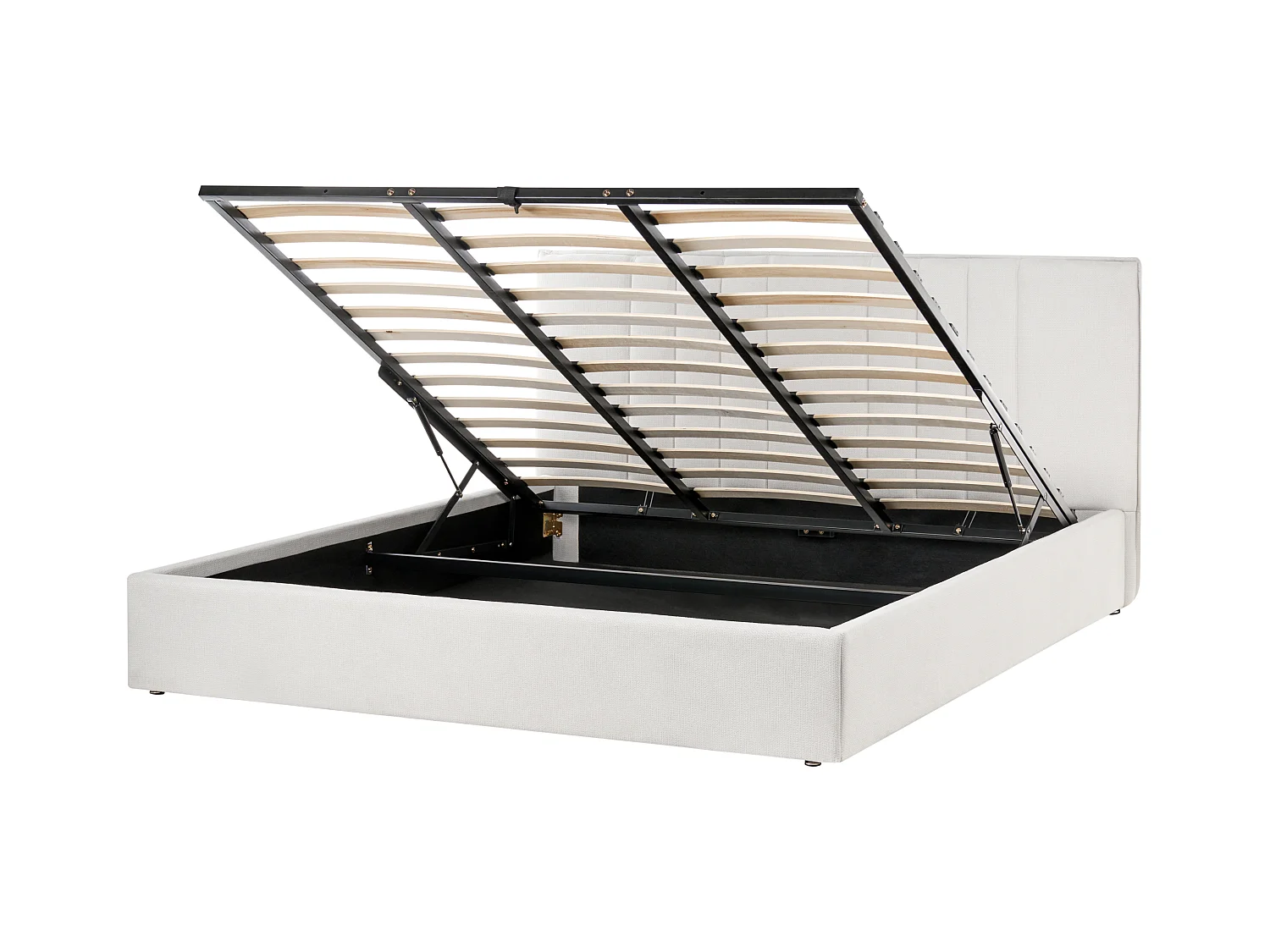 Lit ottoman Tissu TARASCON 180 x 200 cm Beige clair