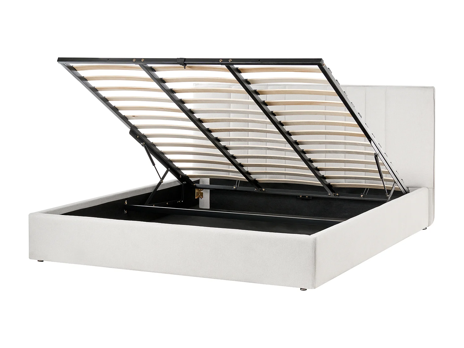 Lit ottoman Tissu TARASCON 180 x 200 cm Beige clair