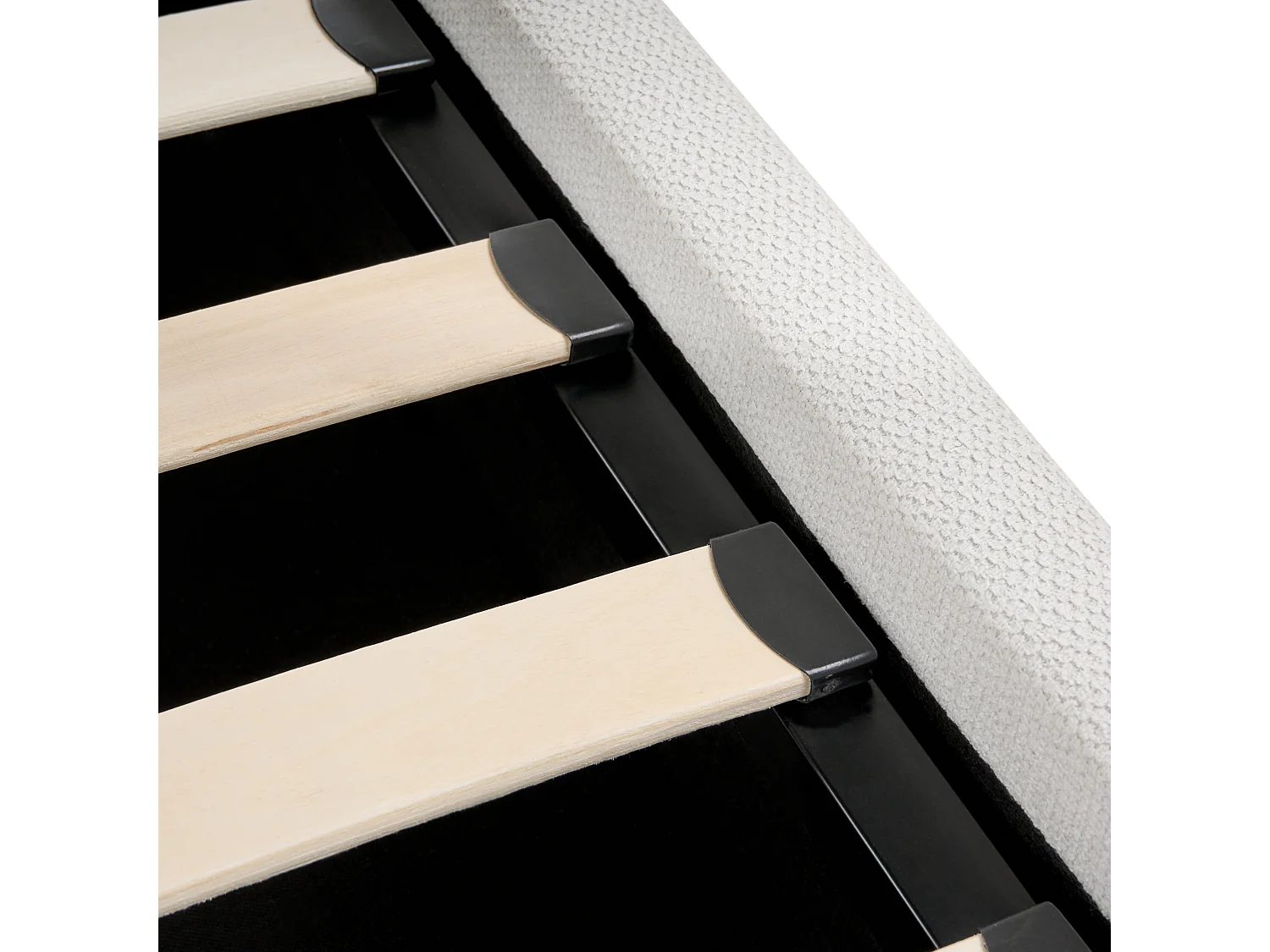 Lit ottoman Tissu TARASCON 180 x 200 cm Beige clair