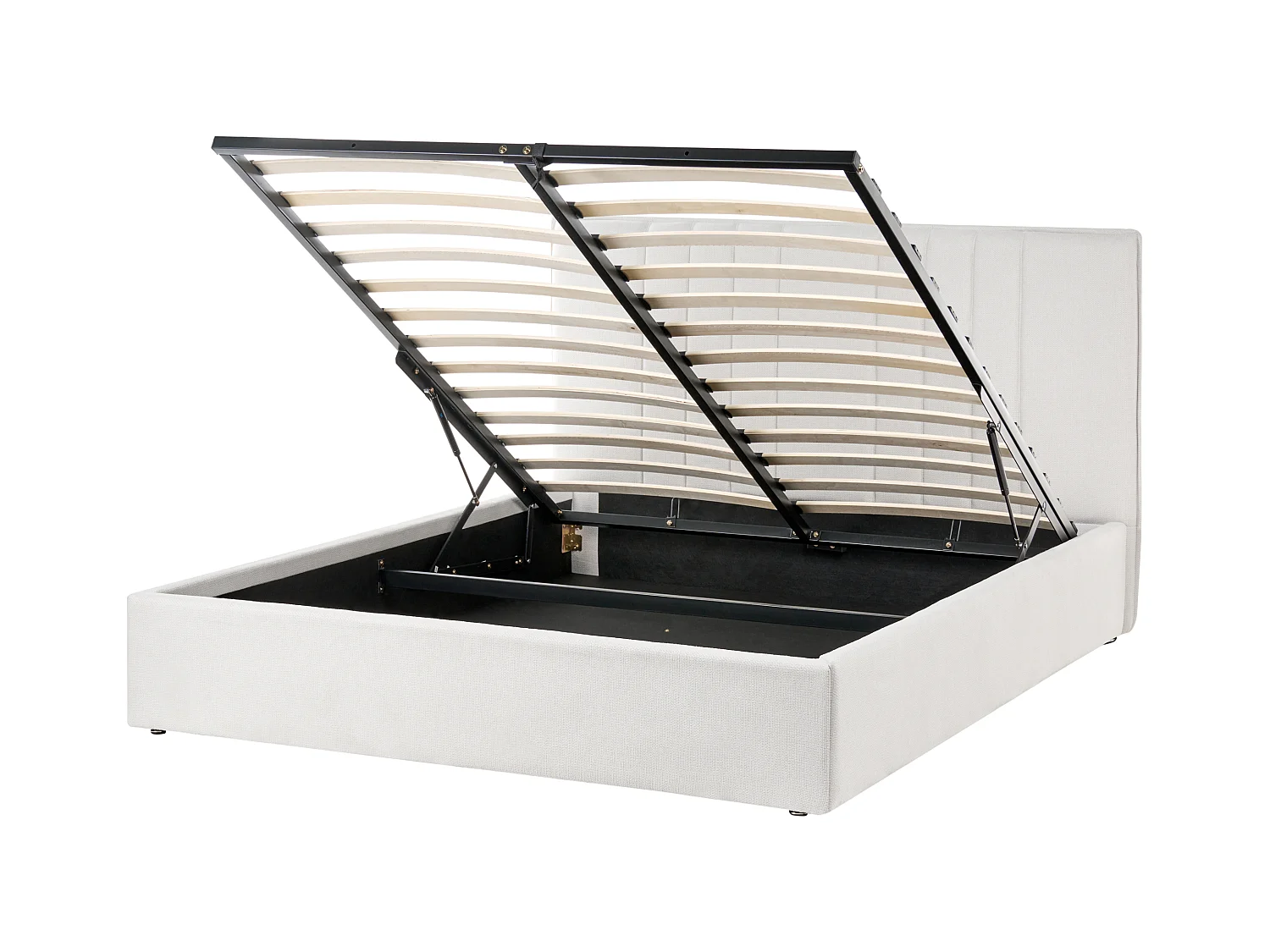 Lit ottoman Tissu TARASCON 140 x 200 cm Beige clair