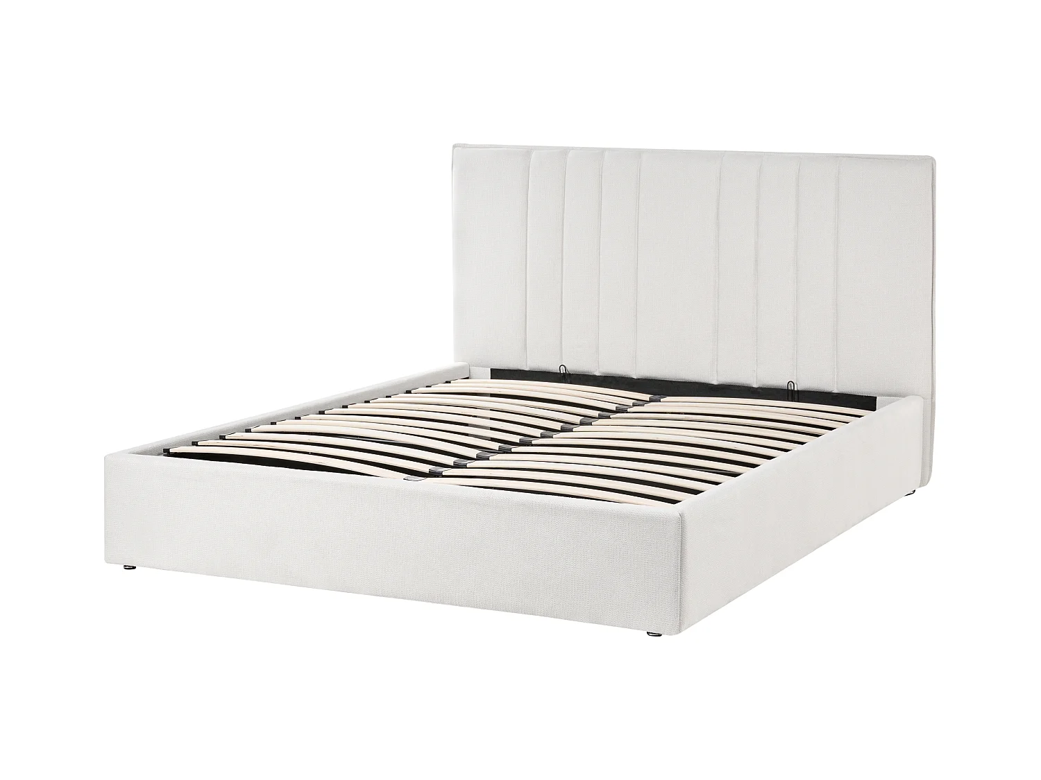 Lit ottoman Tissu TARASCON 140 x 200 cm Beige clair