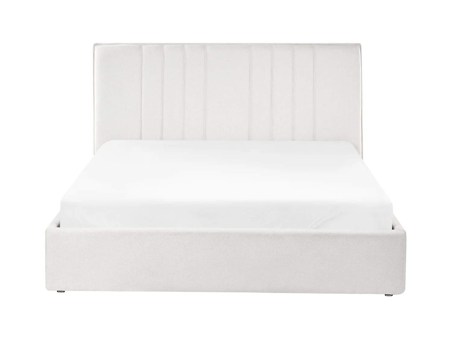 Lit ottoman Tissu TARASCON 140 x 200 cm Beige clair