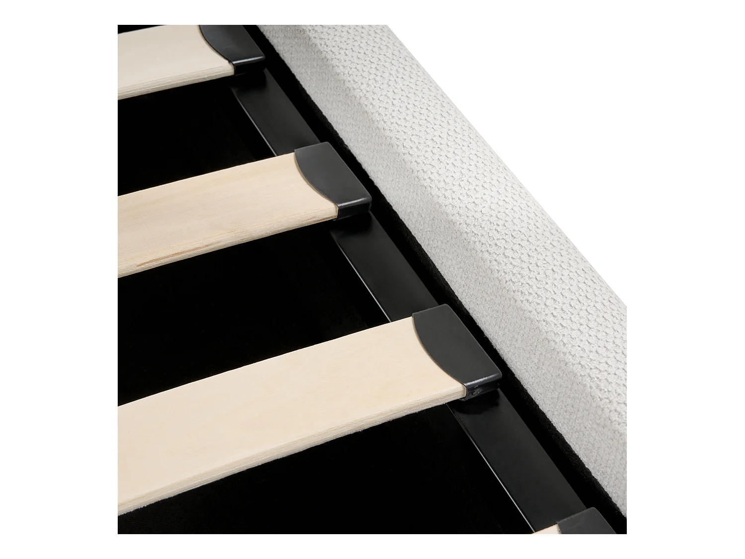 Lit ottoman Tissu TARASCON 140 x 200 cm Beige clair