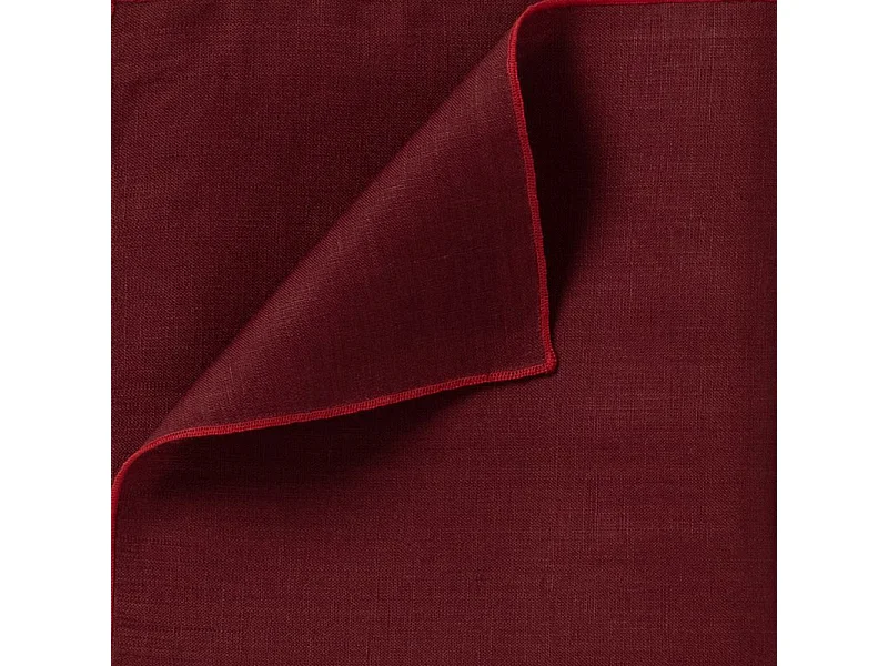 Lot 2 serviettes de table lin, coton rouge 41 x 41 cm - CONSTELLA 0402