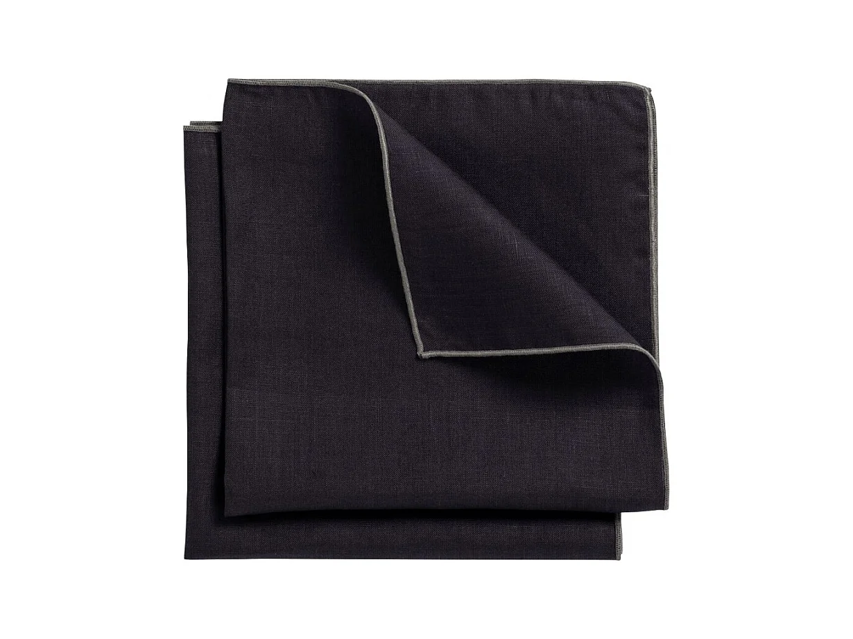 Lot 2 serviettes de table lin, coton foncé 41 x 41 cm - CONSTELLA 9482