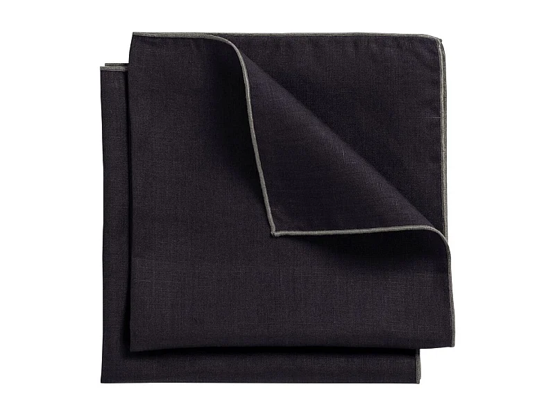 Lot 2 serviettes de table lin, coton foncé 41 x 41 cm - CONSTELLA 9482