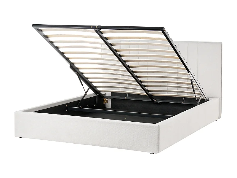 Lit ottoman Tissu TARASCON 160 x 200 cm Beige clair