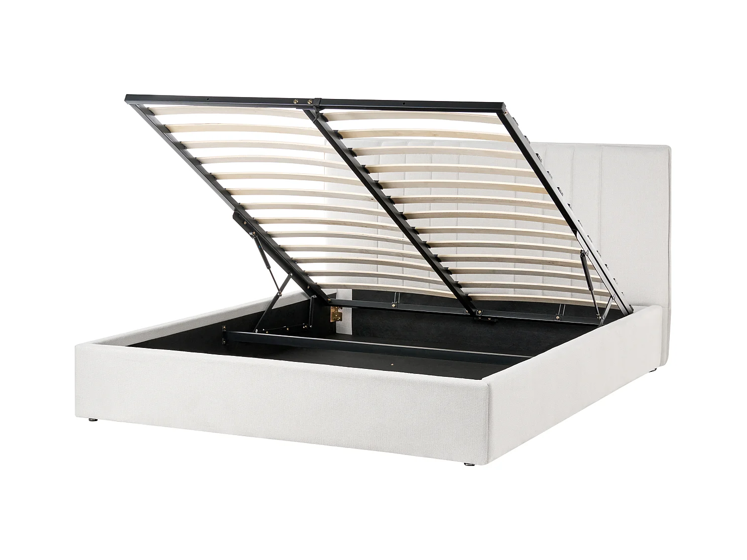 Lit ottoman Tissu TARASCON 160 x 200 cm Beige clair