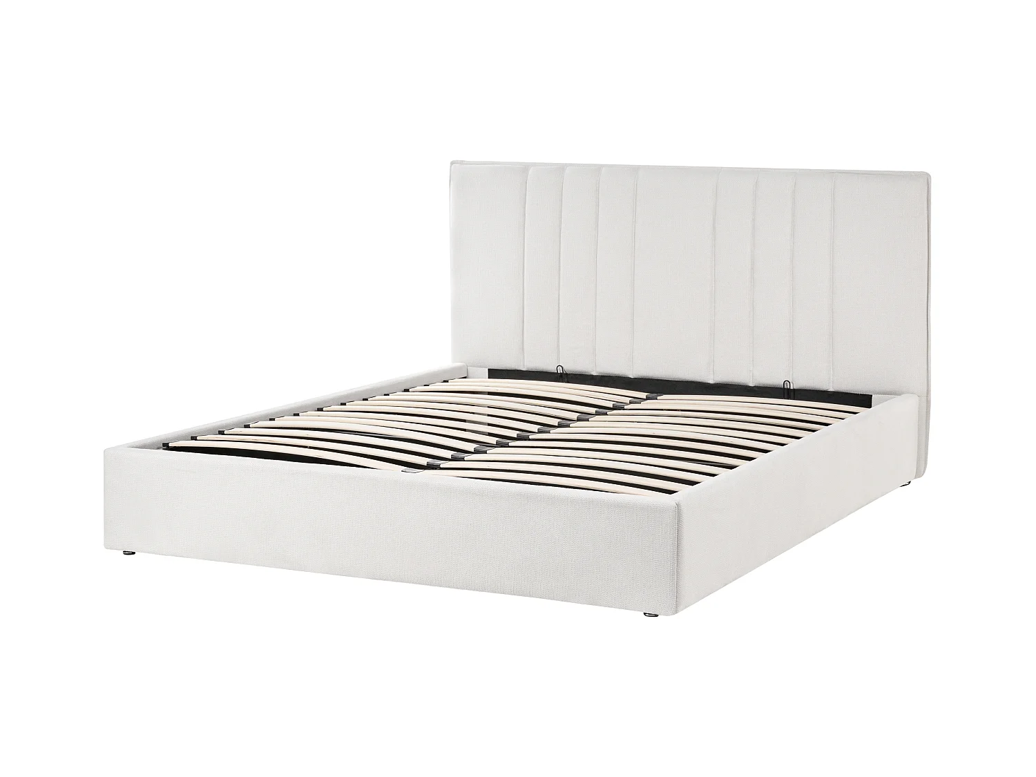 Lit ottoman Tissu TARASCON 160 x 200 cm Beige clair