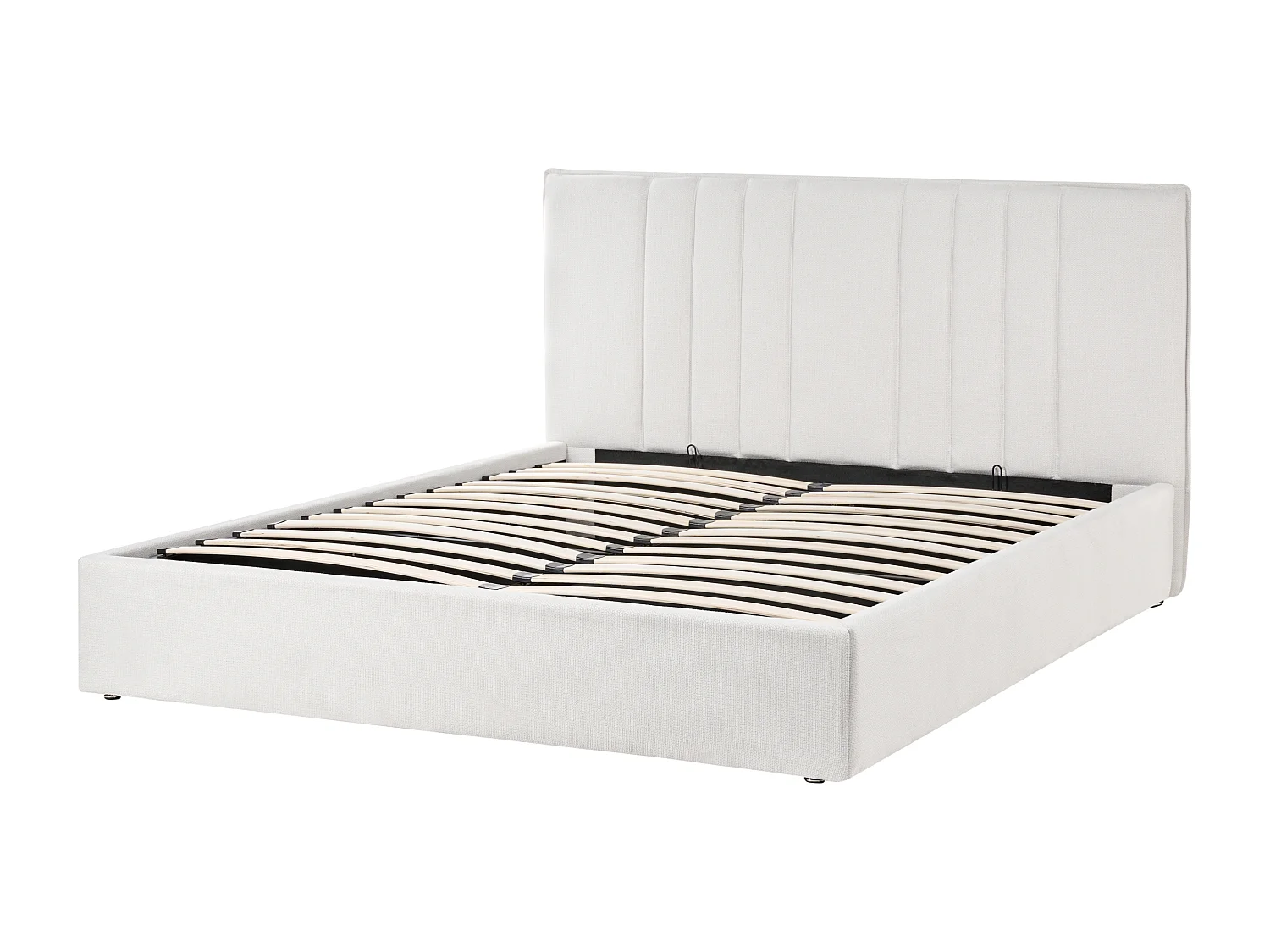 Lit ottoman Tissu TARASCON 160 x 200 cm Beige clair