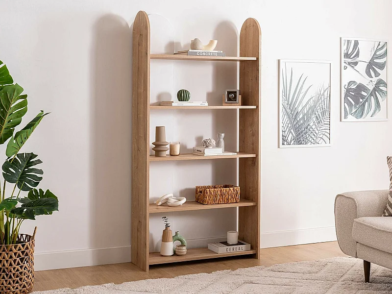 Bibliothèque – 90cm x 30cm x 180cm – Saphir et Blanc – Panneau de particules mélaminé