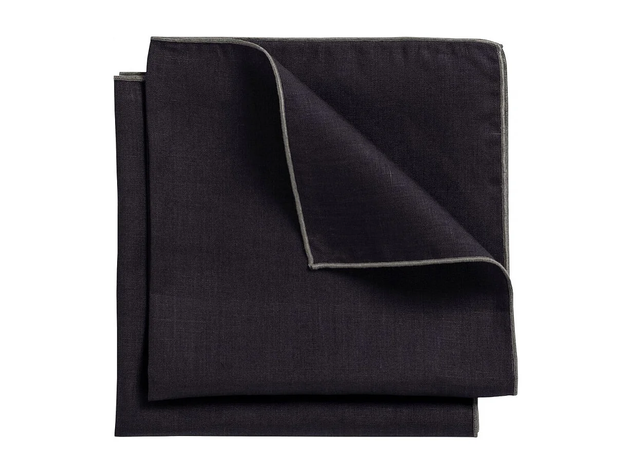 Lot 4 serviettes de table lin, coton foncé 41 x 41 cm - CONSTELLA 9482