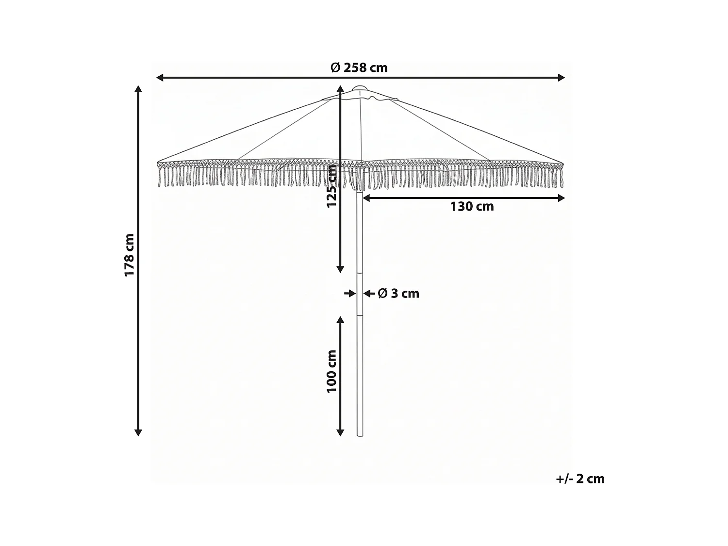 Parasol de jardin 258 cm MURASA Beige