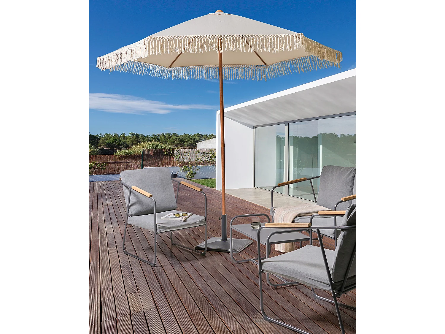 Parasol de jardin 258 cm MURASA Beige