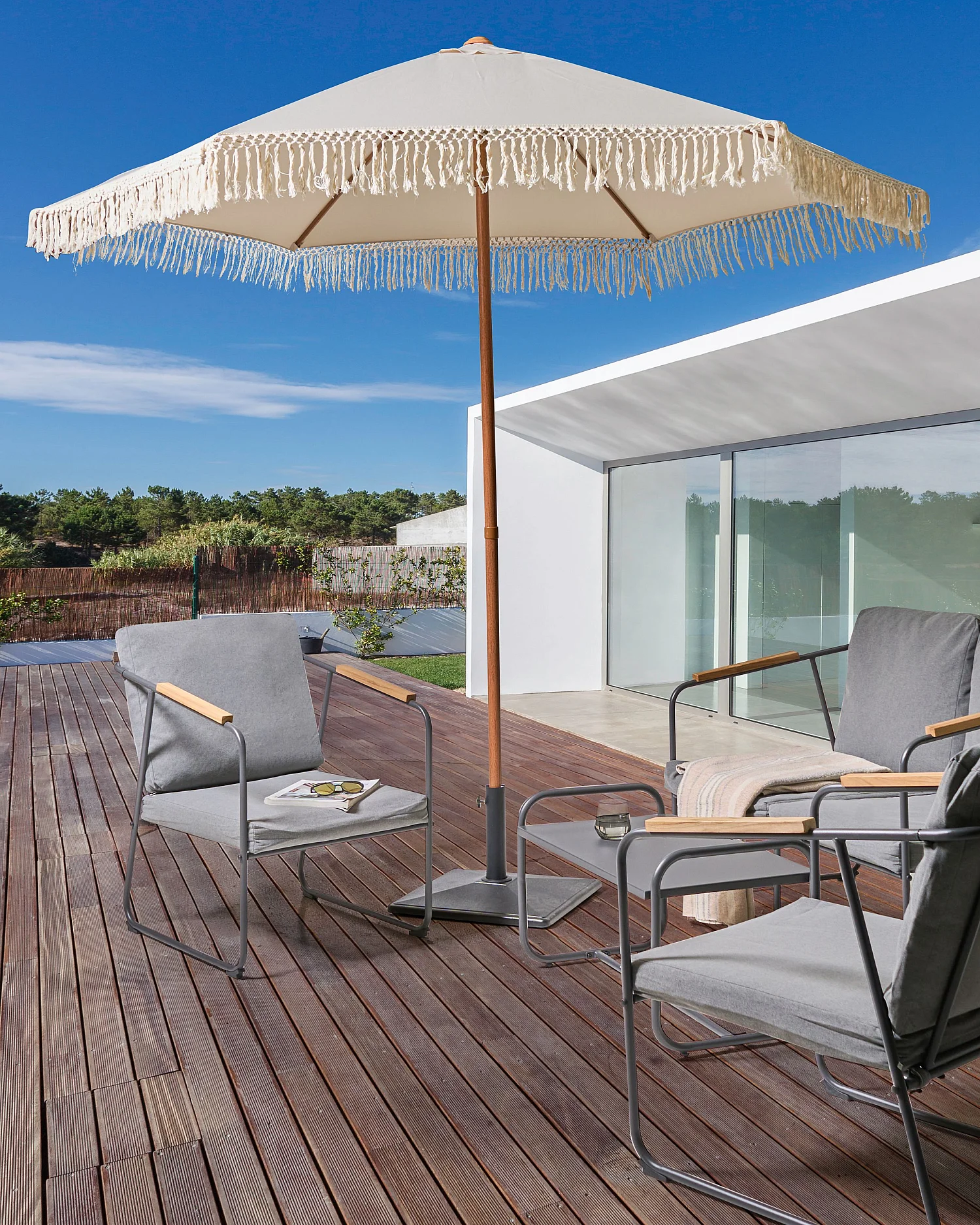 Parasol de jardin 258 cm MURASA Beige