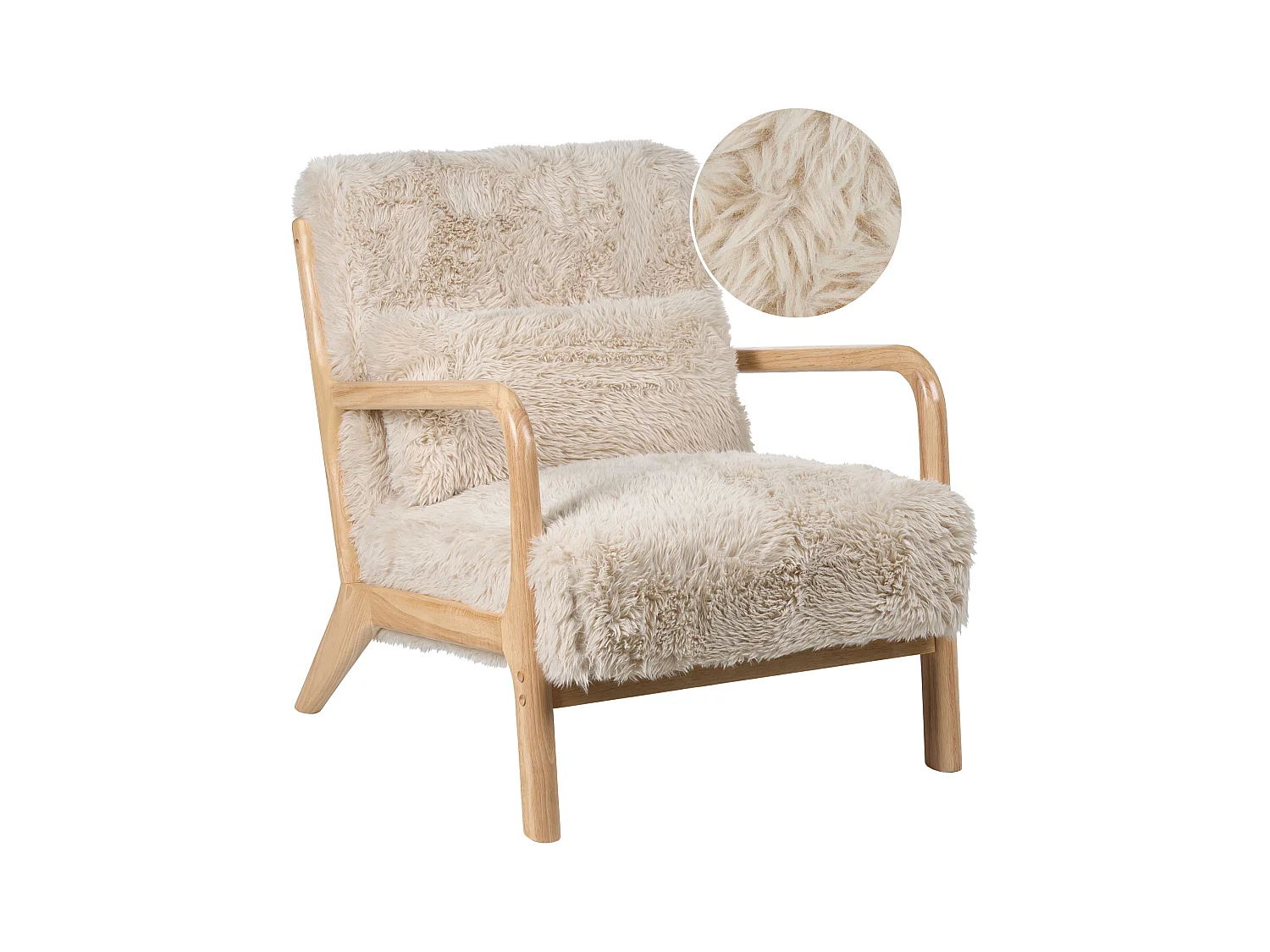 Fauteuil SKOVDE Fourrure synthétique Beige clair