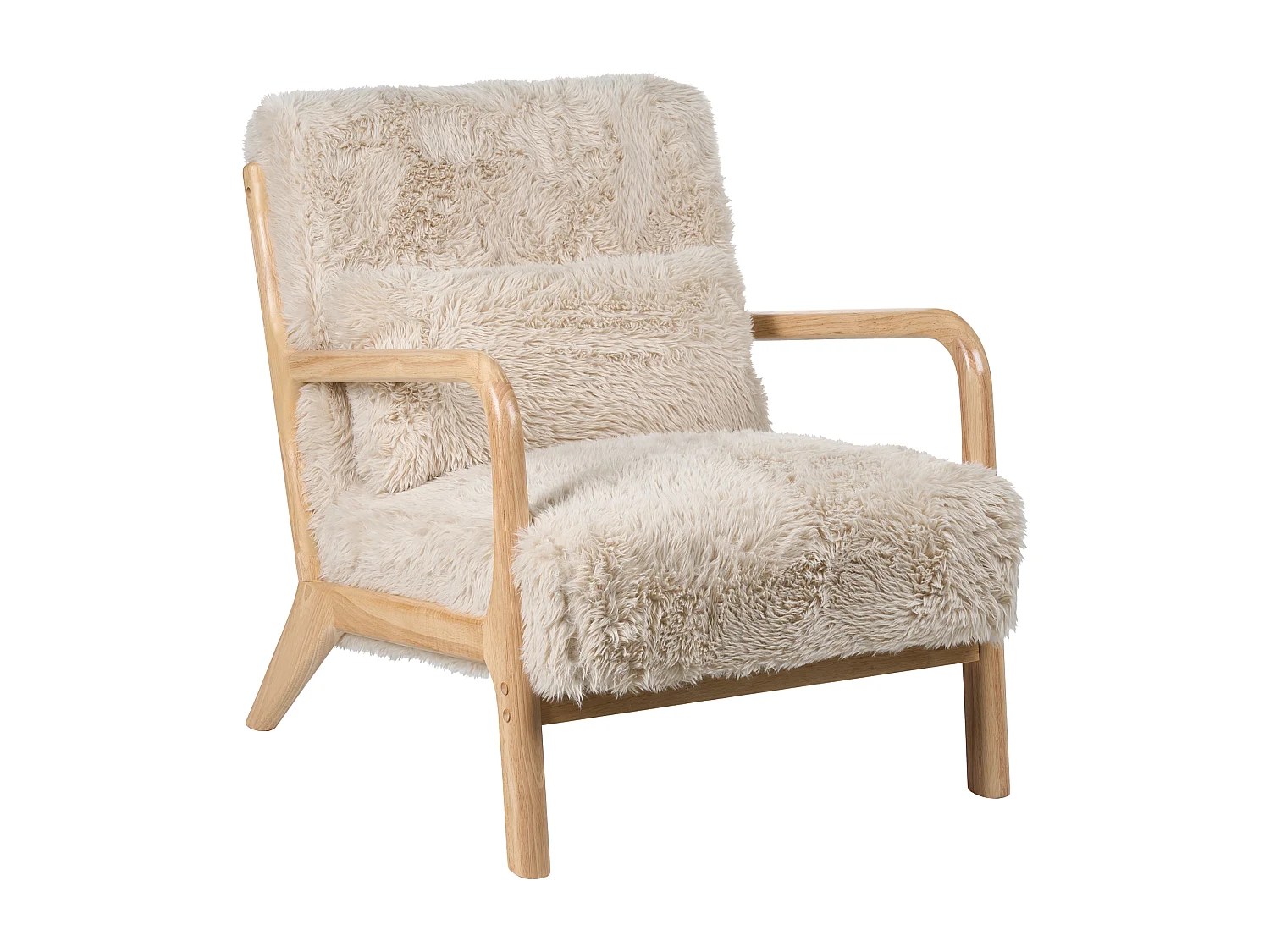 Fauteuil SKOVDE Fourrure synthétique Beige clair