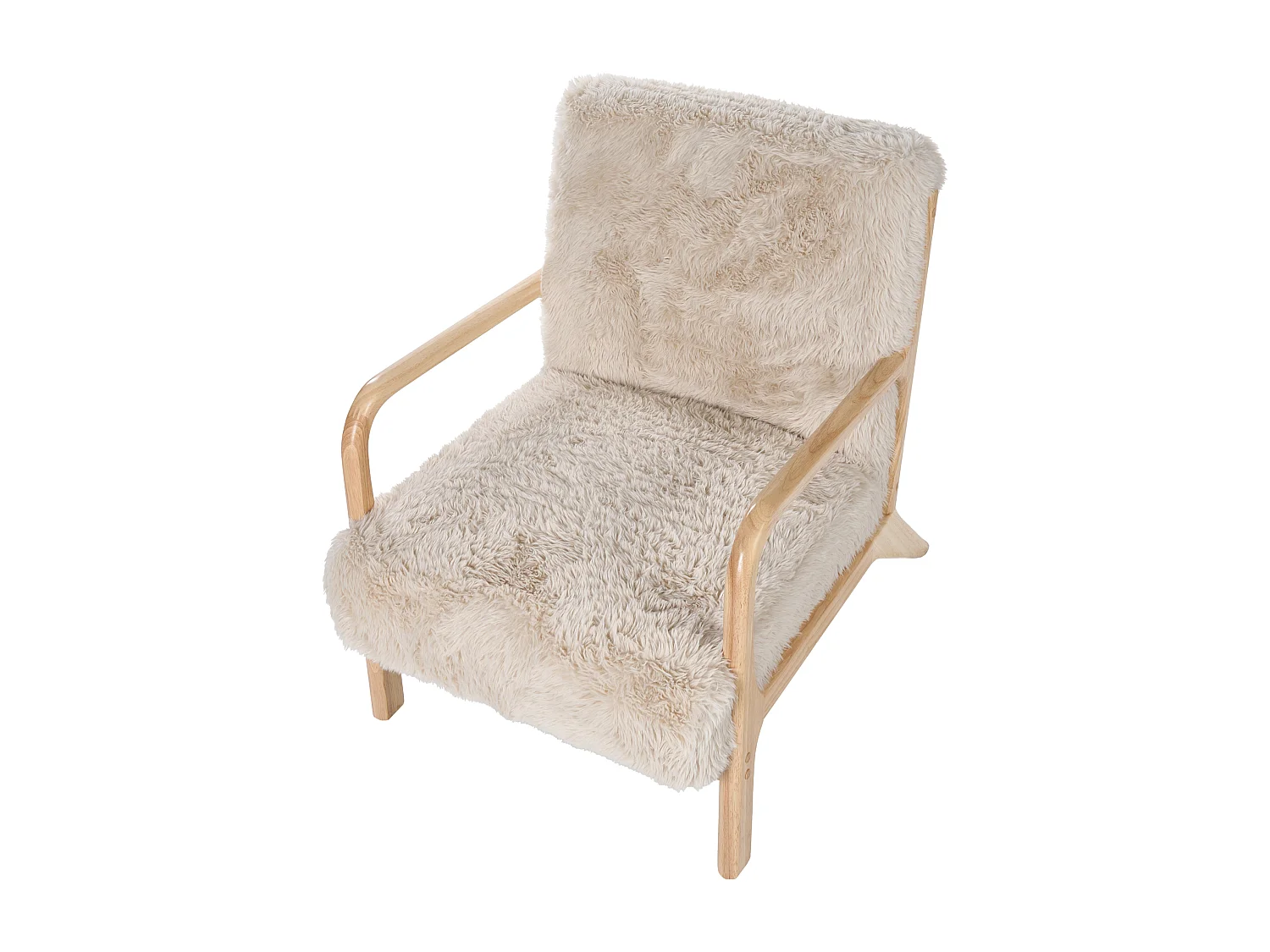 Fauteuil SKOVDE Fourrure synthétique Beige clair