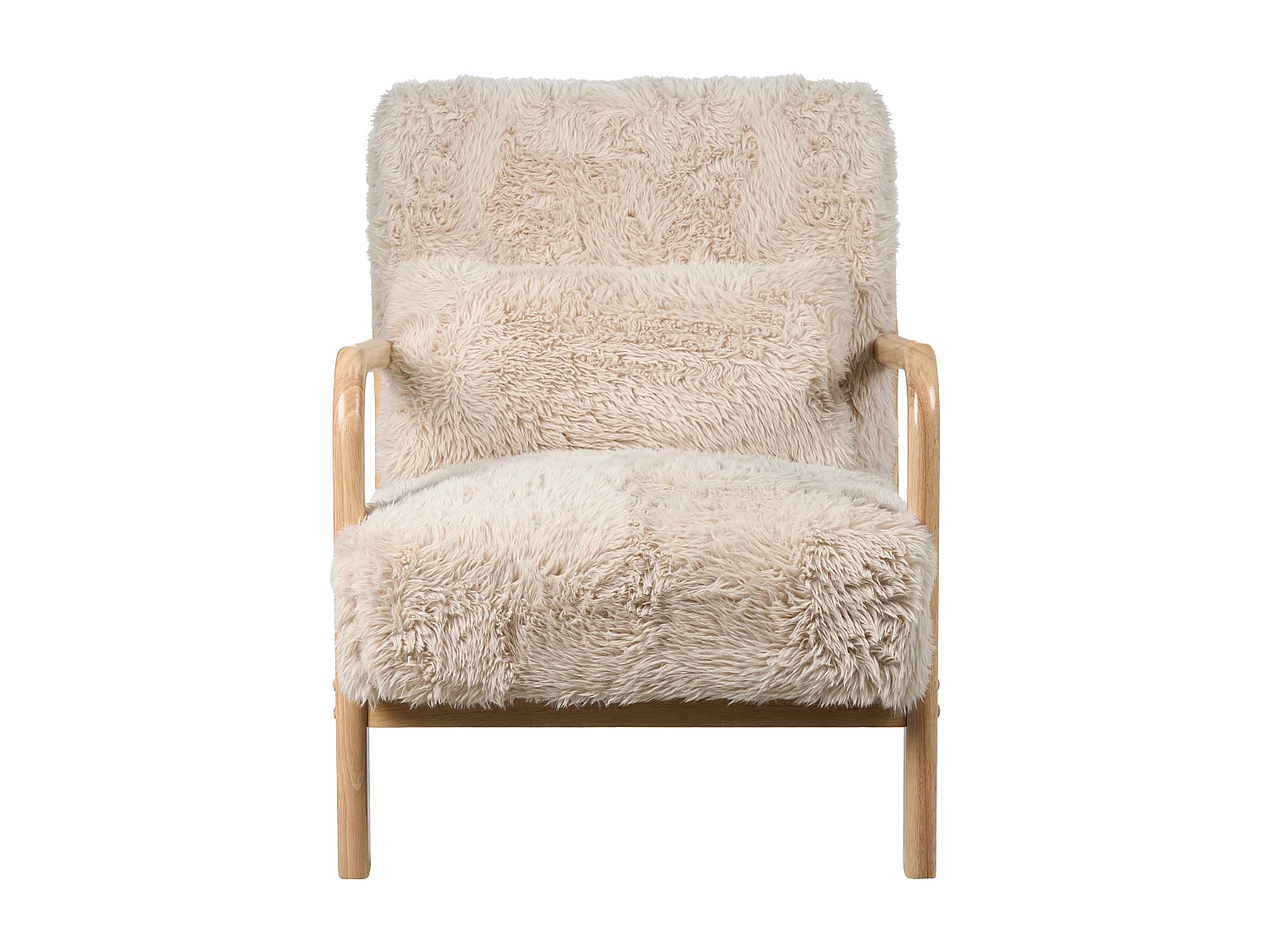 Fauteuil SKOVDE Fourrure synthétique Beige clair