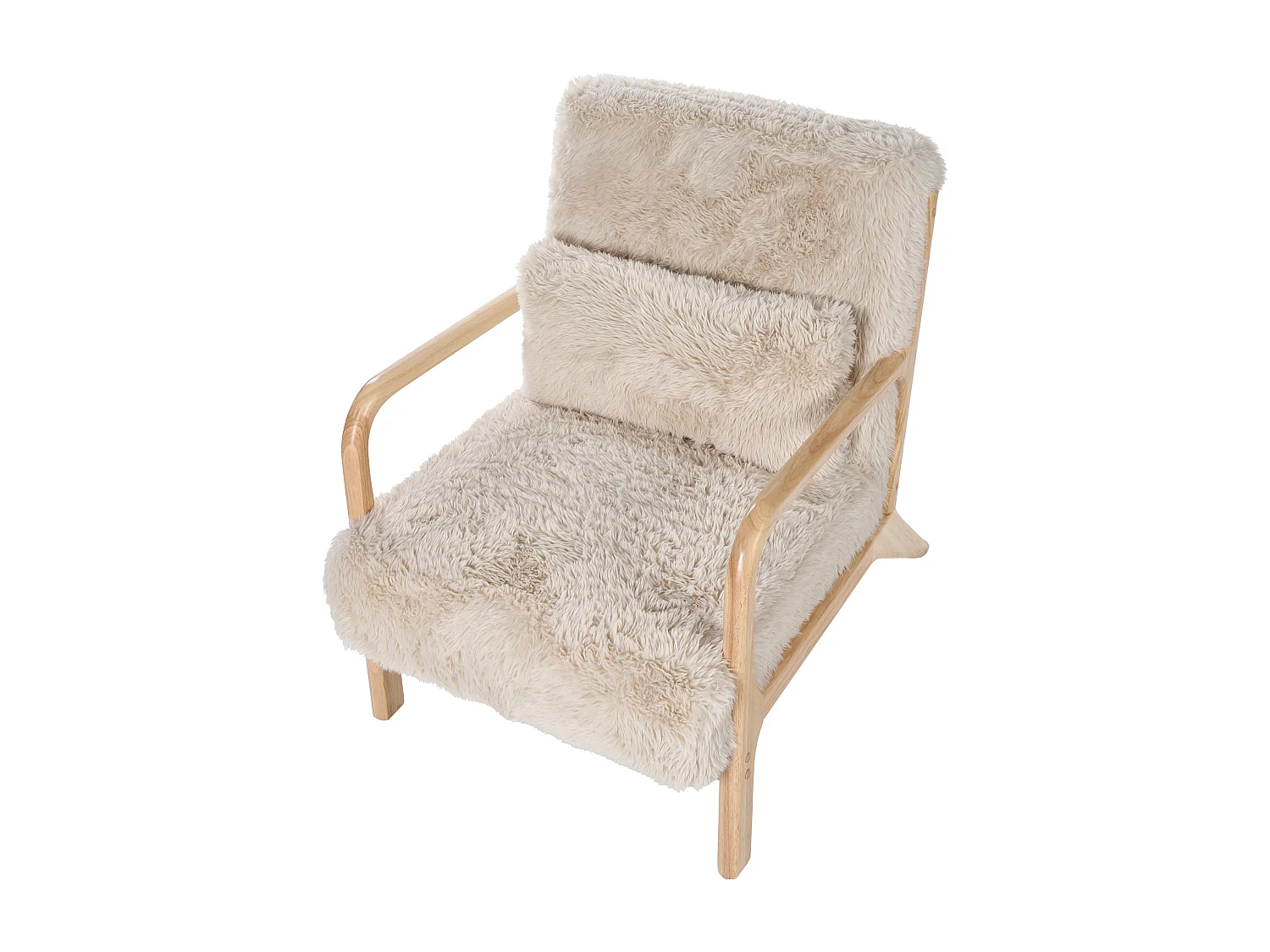 Fauteuil SKOVDE Fourrure synthétique Beige clair