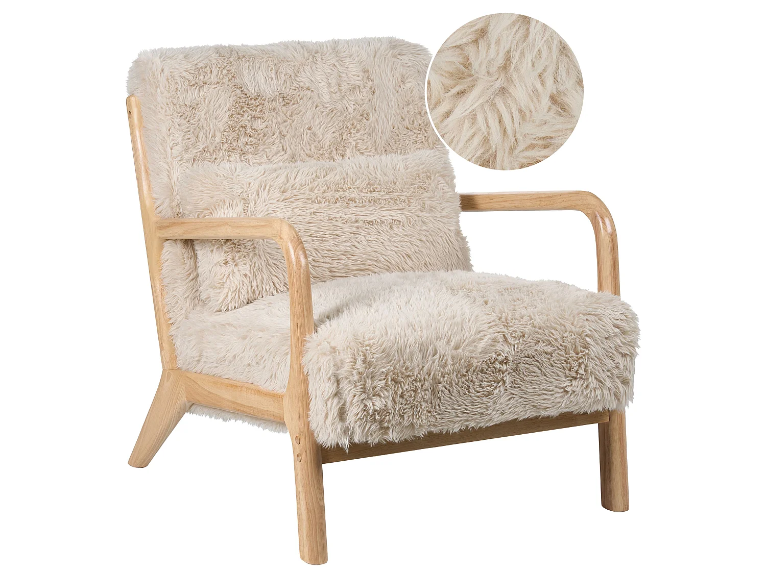 Armchair SKOVDE Faux Fur Light Beige