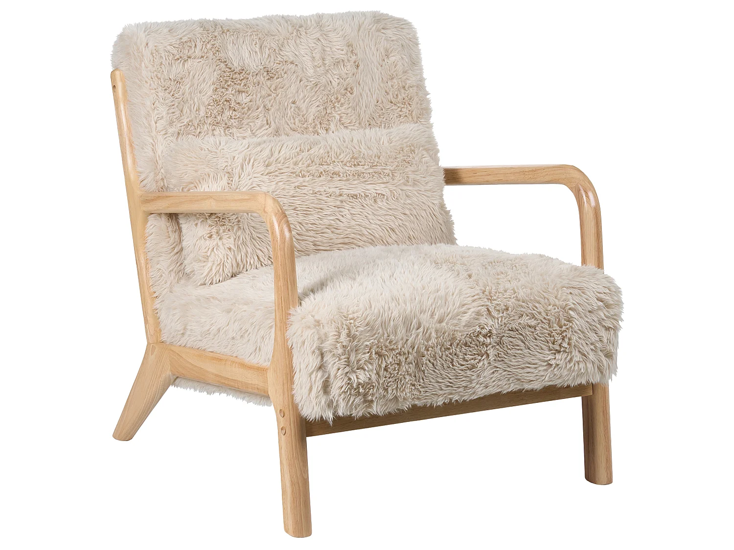 Armchair SKOVDE Faux Fur Light Beige